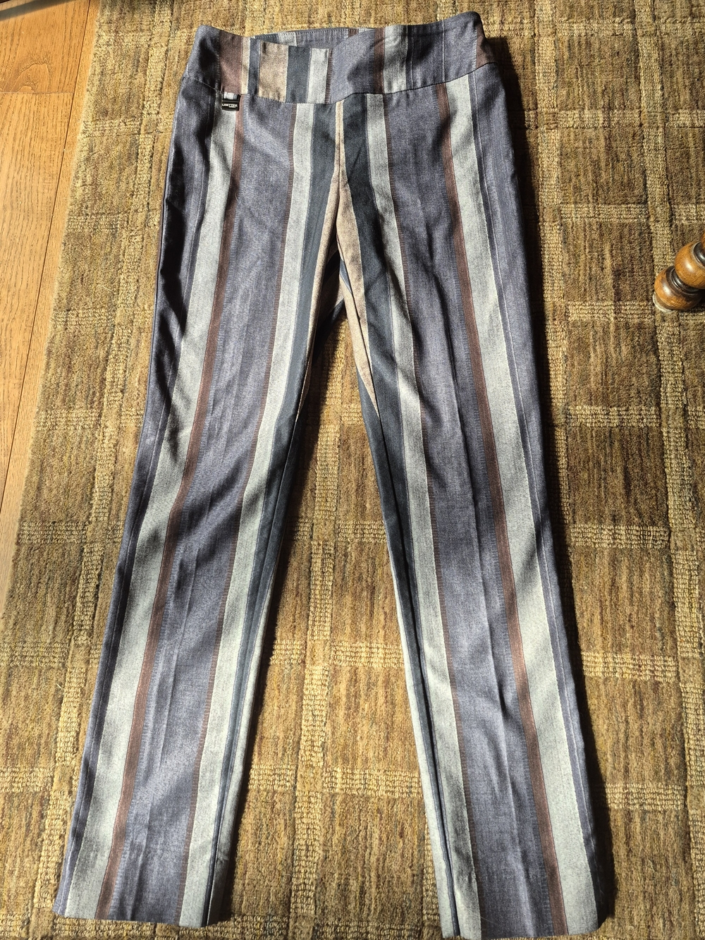 LISETTE Vertical Stripe Straight-Leg Stretchy Pants Size 8